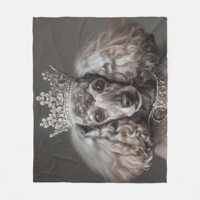 Gray Poodle als Prinzessin verkleidet Fleecedecke (Vorderseite)