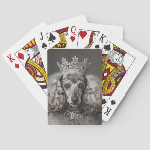 Gray Poodle als Prinzessin verkleidet Spielkarten