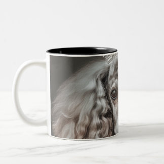 Gray Poodle als Prinzessin verkleidet Zweifarbige Tasse