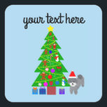 Gray Poodle Christmas #5 Stickers<br><div class="desc">Grey Poodle Christmas #5</div>