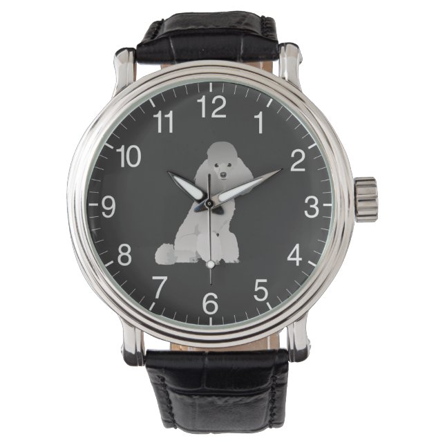 Gray Poodle Dog Armbanduhr (Vorderseite)