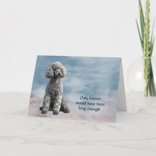 Gray Poodle Dog Loss Sympathie Karte (Vorderseite)