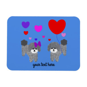 Gray Poodle Valentine #2 Magnet