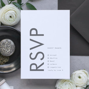 Gray Premium Ultimate Modern Monogram Bold Fun RSVP Karte