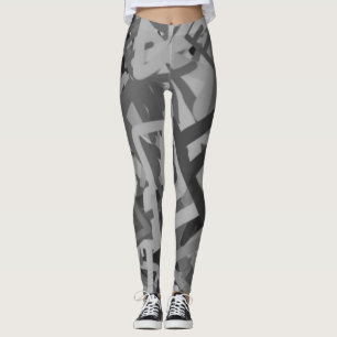 Gray Print Leggings