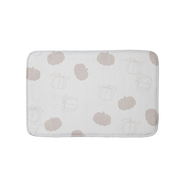 Gray Pumpkin Herbstszenario Muster Badematte (Vorderseite)