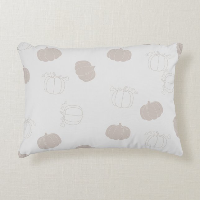 Gray Pumpkin Herbstszenario Muster Dekokissen (Vorderseite)