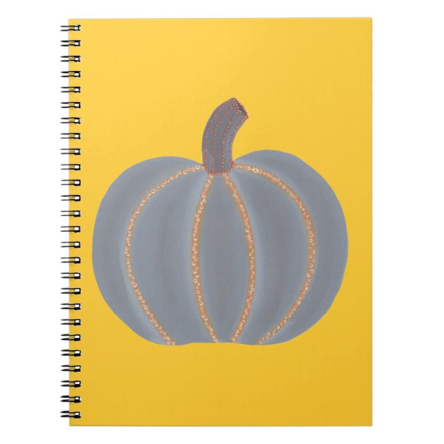 Gray Pumpkin Orange Lights Halloween Notebook Notizblock (Vorderseite)