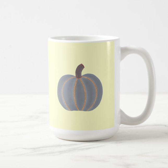Gray Pumpkin Orange Lights Halloween Tasse (Rechts)