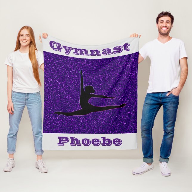 Gray / Purple Gymnastique Couverture en polaire po (En situation)