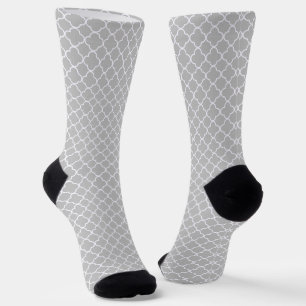 Gray Quatrefoil Socken