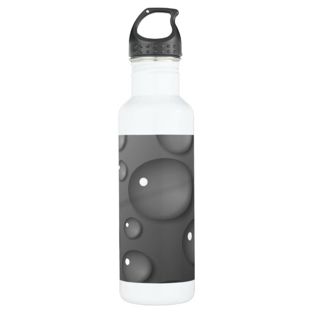 Gray Raindrop Background Edelstahlflasche (Vorderseite)