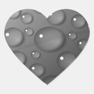 Gray Raindrop Background Herz-Aufkleber