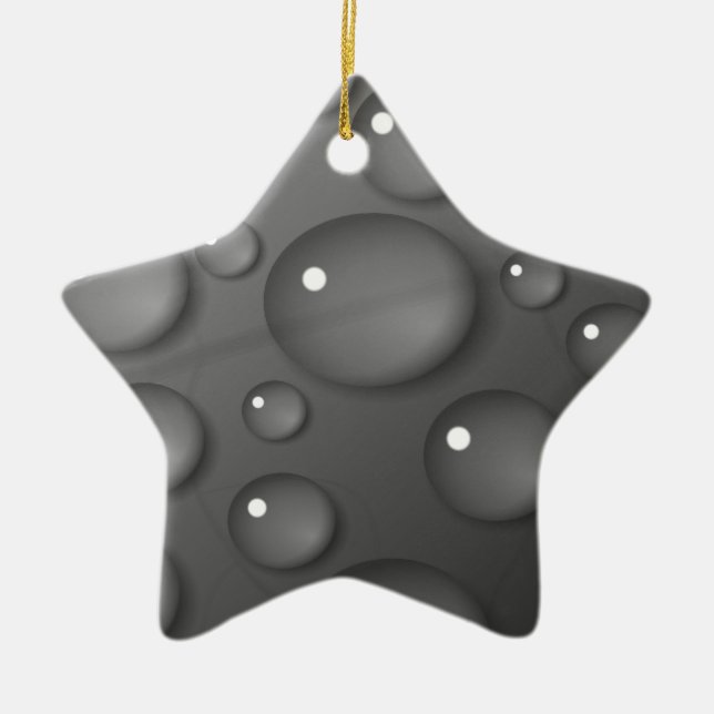 Gray Raindrop Background Keramikornament (Vorne)