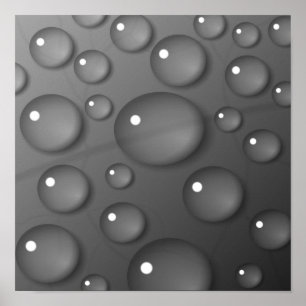 Gray Raindrop Background Poster