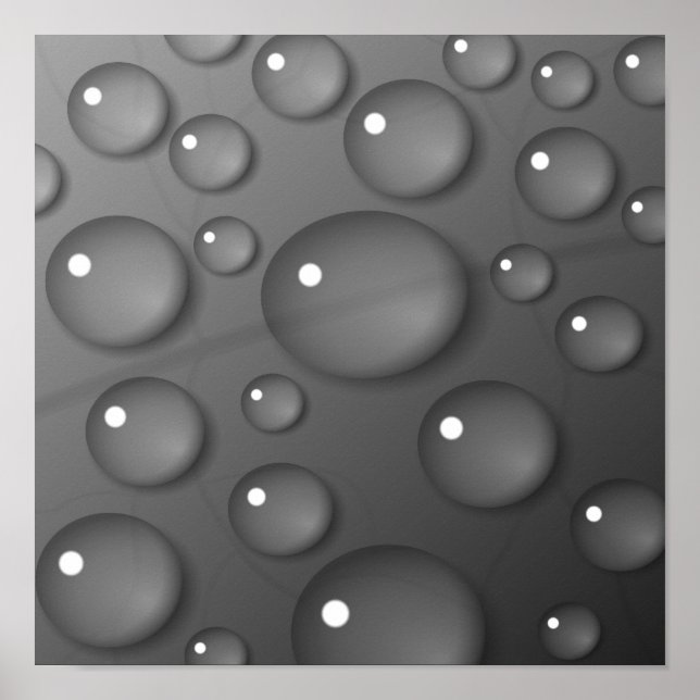 Gray Raindrop Background Poster (Vorne)