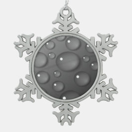 Gray Raindrop Background Schneeflocken Zinn-Ornament