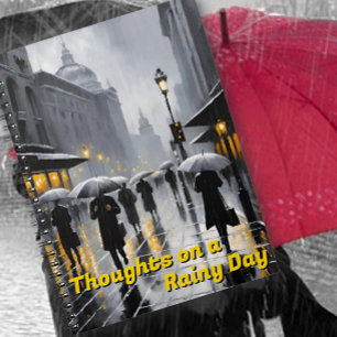 Gray Rainy City Street Scene Notizblock