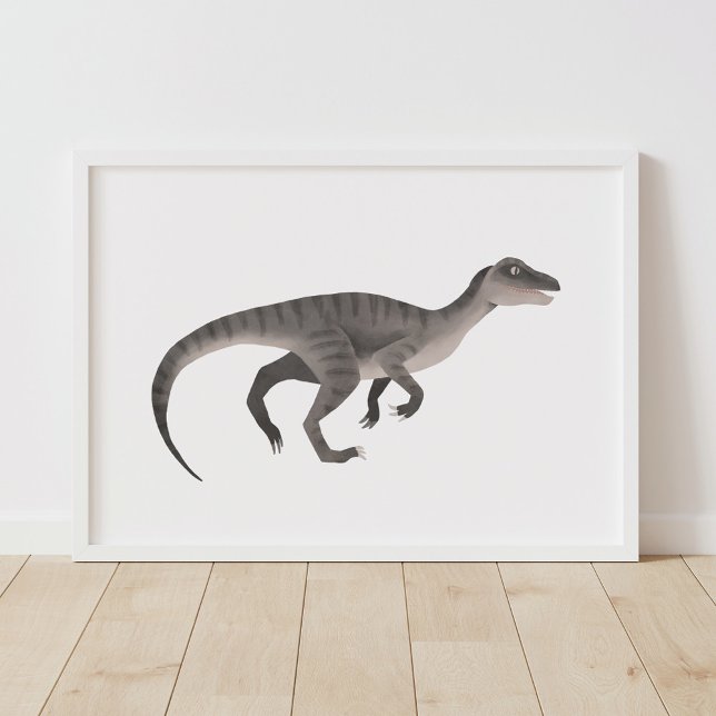 Gray Raptor Dinosaurier Kids Room Poster (Von Creator hochgeladen)