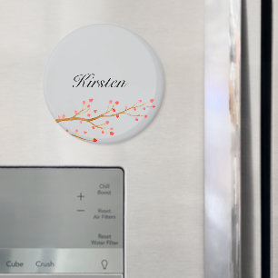 Gray Red Hearts Tree Magnet