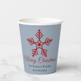 Gray Red Minimal Merry Christmas Party Cup Pappbecher
