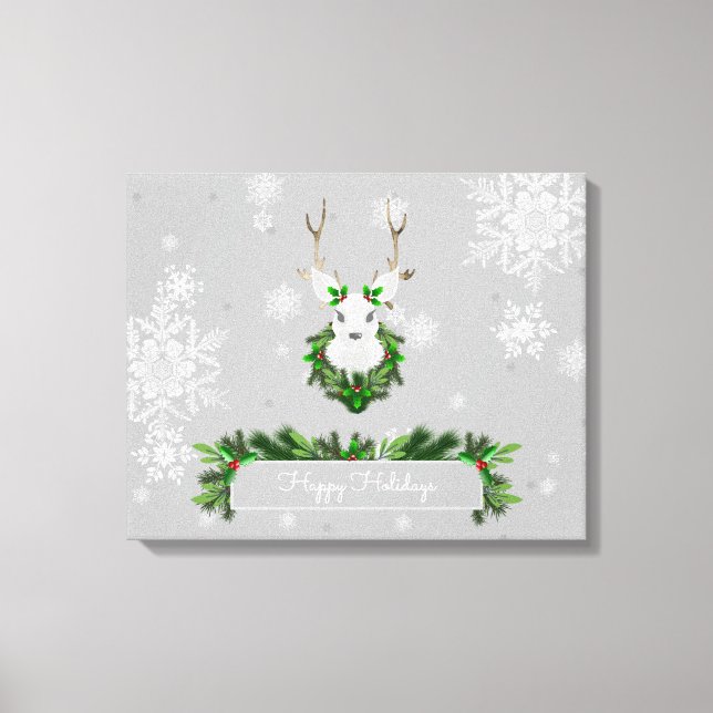 Gray Reindeer Canvas Print Leinwanddruck (Vorderseite)