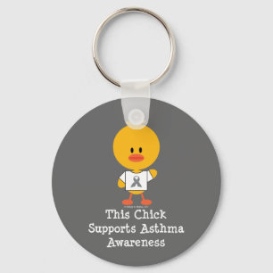 Gray Ribbon Asthma Awareness Chick Schlüsselanhäng Schlüsselanhänger