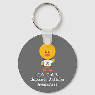 Gray Ribbon Asthma Awareness Chick Schlüsselanhäng Schlüsselanhänger