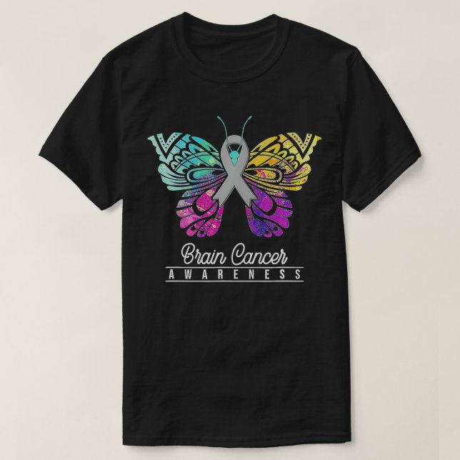 Gray Ribbon Krieger & Unterstützer Brain Cancer Aw T-Shirt (Design vorne)