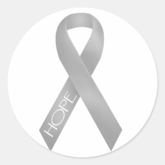 Gray Ribbon Runder Aufkleber