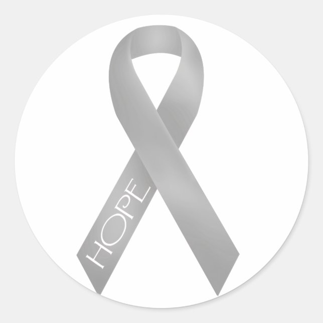Gray Ribbon Runder Aufkleber (Vorderseite)