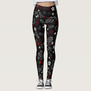 Gray Ribbons Multi.Diabetes Leggings