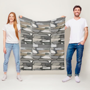 Gray Rock Stone Fleecedecke
