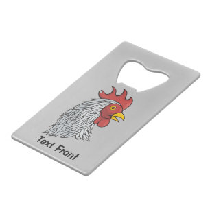 Gray Rooster's Head Geldbeutel Flaschenöffner