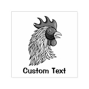 Gray Rooster's Head Permastempel