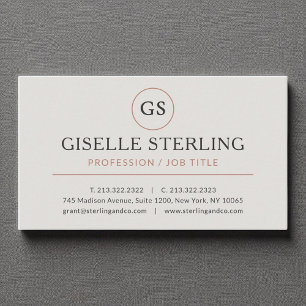Gray Rose Gold Luxus Minimalistisch Beruflich Visitenkarte