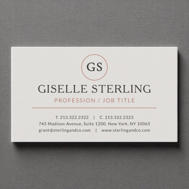 Gray Rose Gold Luxus Minimalistisch Beruflich Visitenkarte (Von Creator hochgeladen)