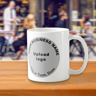 Gray Round Business Brand on Tasse