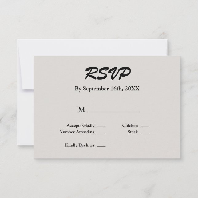 Gray RSVP Card Karte (Vorderseite)