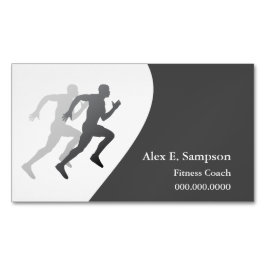 Gray Runner Fitness Coach Magnetische Visitenkarte