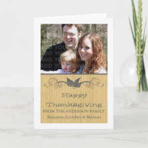 Gray Russe Feuilles Thanksgiving Carte photo