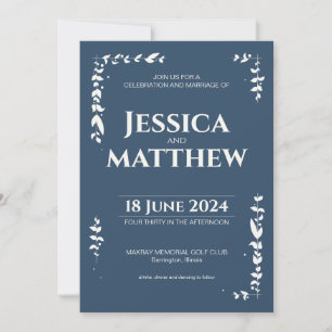 Gray Rustic Botanical All-in-One Hochzeit Einladung