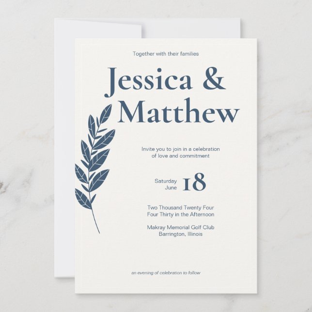 Gray Rustic Chic All-in-One Hochzeit Einladung (Vorderseite)