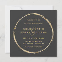 Gray Rustic Gold Circle Ampere und Wedding Square