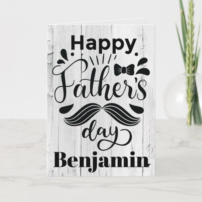 Gray Rustic Happy Vatertag Sohn Karte (Vorderseite)