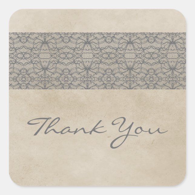 Gray Rustic Lace Danke Stickers (Vorderseite)