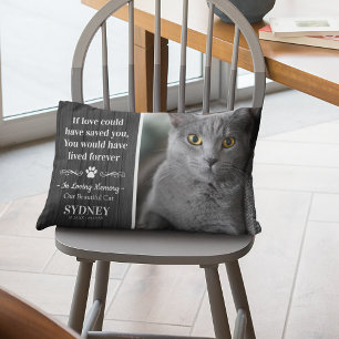 Gray Rustic Wood Elegantes Foto Cat Memorial Dekokissen