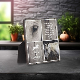 Gray Rustic Wood Horse Memorial Foto Collage Fotoplatte