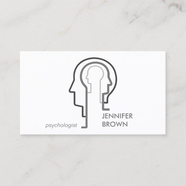Gray Scheme Mind Science Human Head Visitenkarte (Vorderseite)