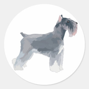 Gray Schnauzer Runder Aufkleber